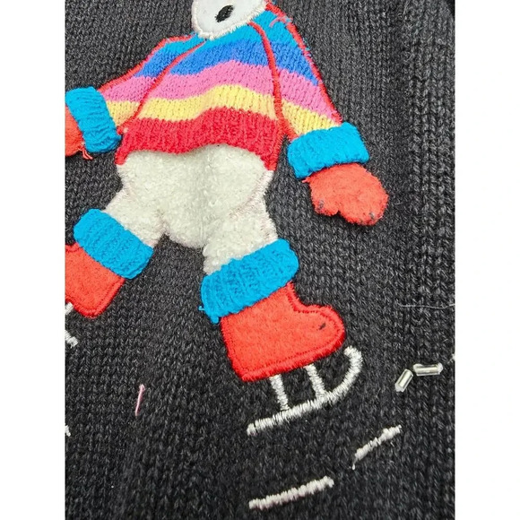 Karen Scott Sport Women's S Black Christmas Snowman Zip Up Holiday Sweater - Picture 5 of 8